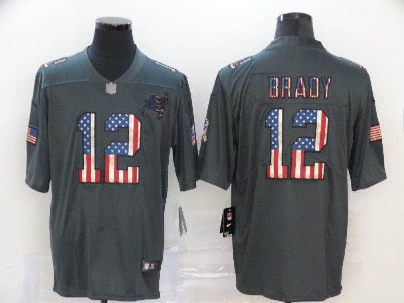 Men Tampa Bay Buccaneers #12 Brady grey USA flag New Nike Limited Vapor Untouchable NFL Jerseys